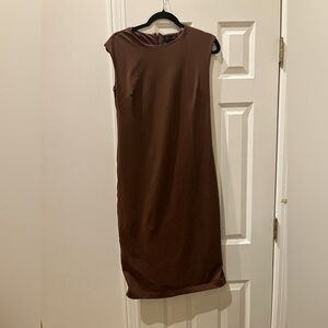 Tahari Chocolate Brown Midi Dress